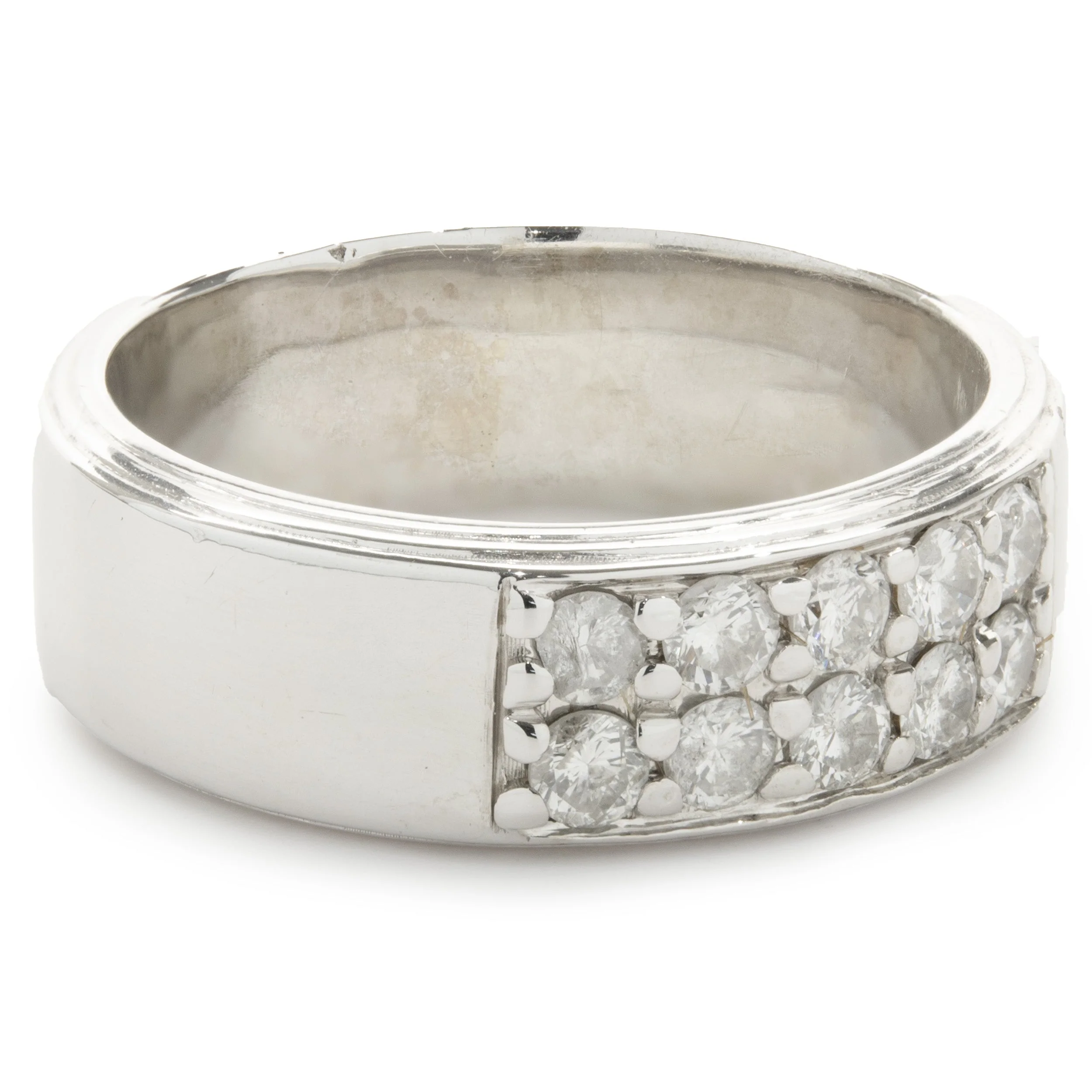 19 Karat White Gold Double Row Diamond Band - Image 4