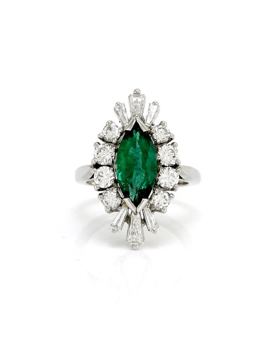 2.03ct Emerald & 1.36ctw Diamond Halo Ring in Platinum - Image 2