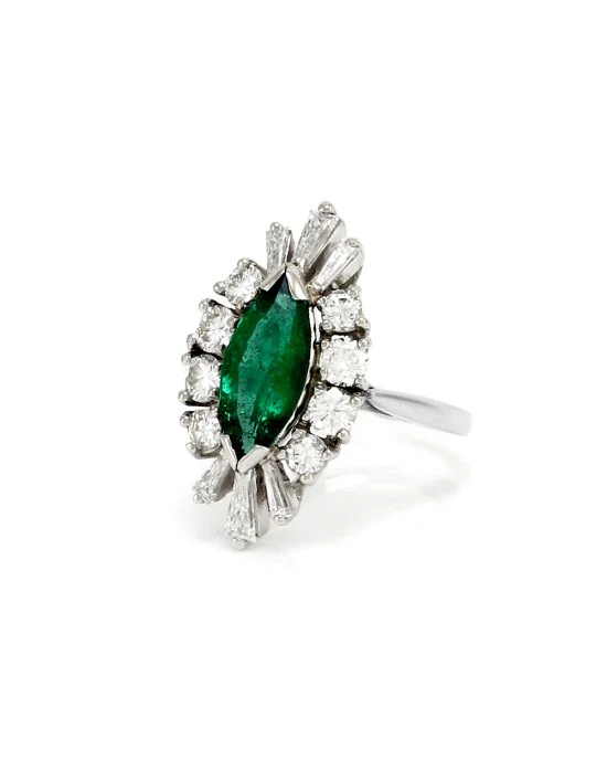 2.03ct Emerald & 1.36ctw Diamond Halo Ring in Platinum - Image 4