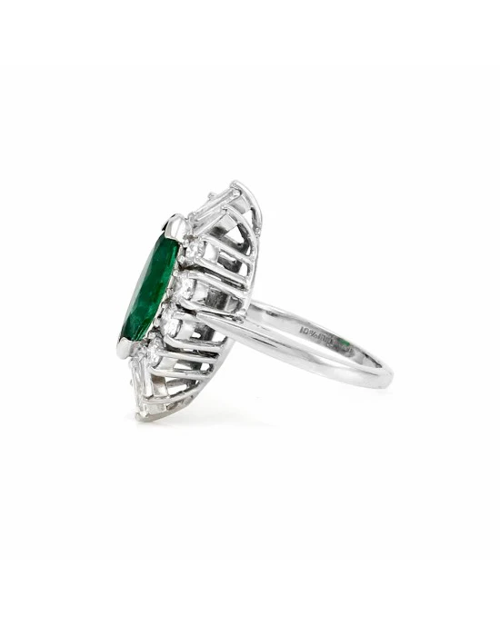 2.03ct Emerald & 1.36ctw Diamond Halo Ring in Platinum - Image 5