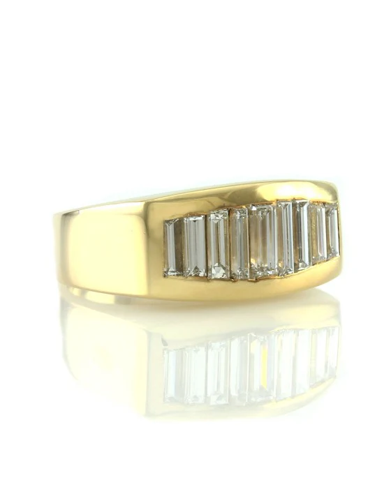 2.08ctw Baguette Diamond Channel Set Ring in 18K Yellow Gold SZ 6.5