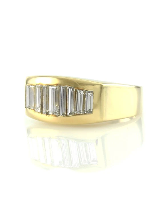 2.08ctw Baguette Diamond Channel Set Ring in 18K Yellow Gold SZ 6.5 - Image 3