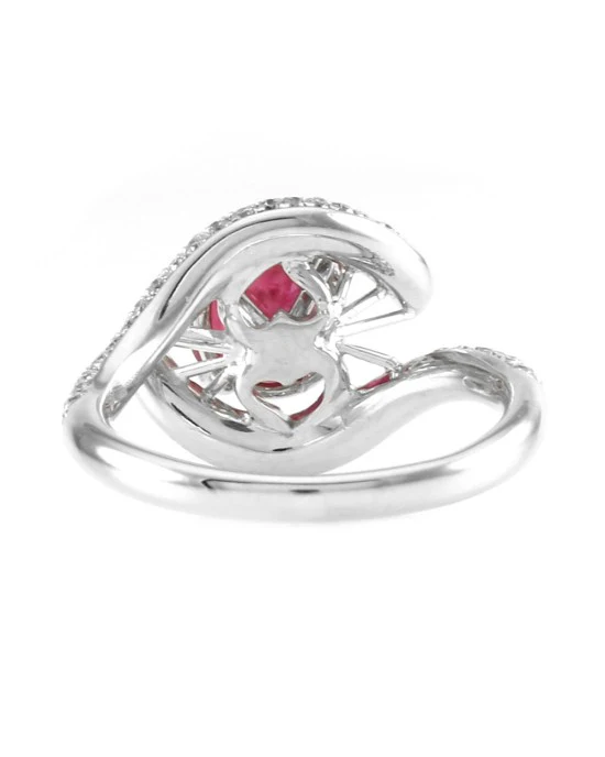 2.16ct GIA Certified Burmese Ruby & 1.20ctw Diamond Ring in 18K White Gold - Image 4
