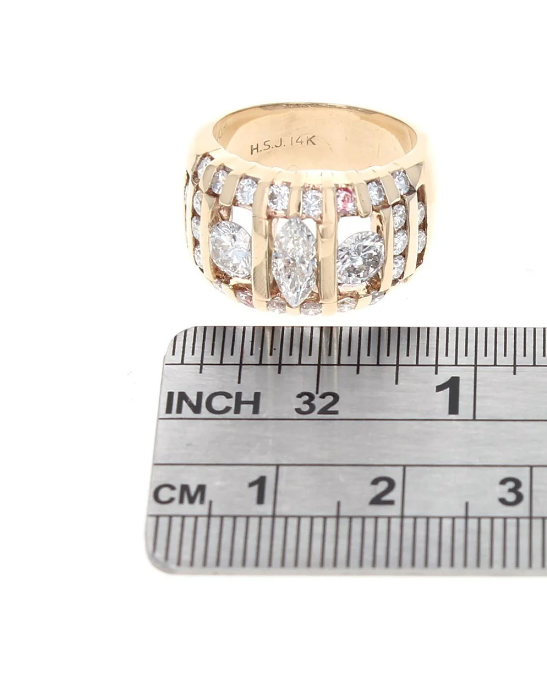 2.50ctw Diamond Wide Band/ Ring in 14K Yellow Gold - Image 3