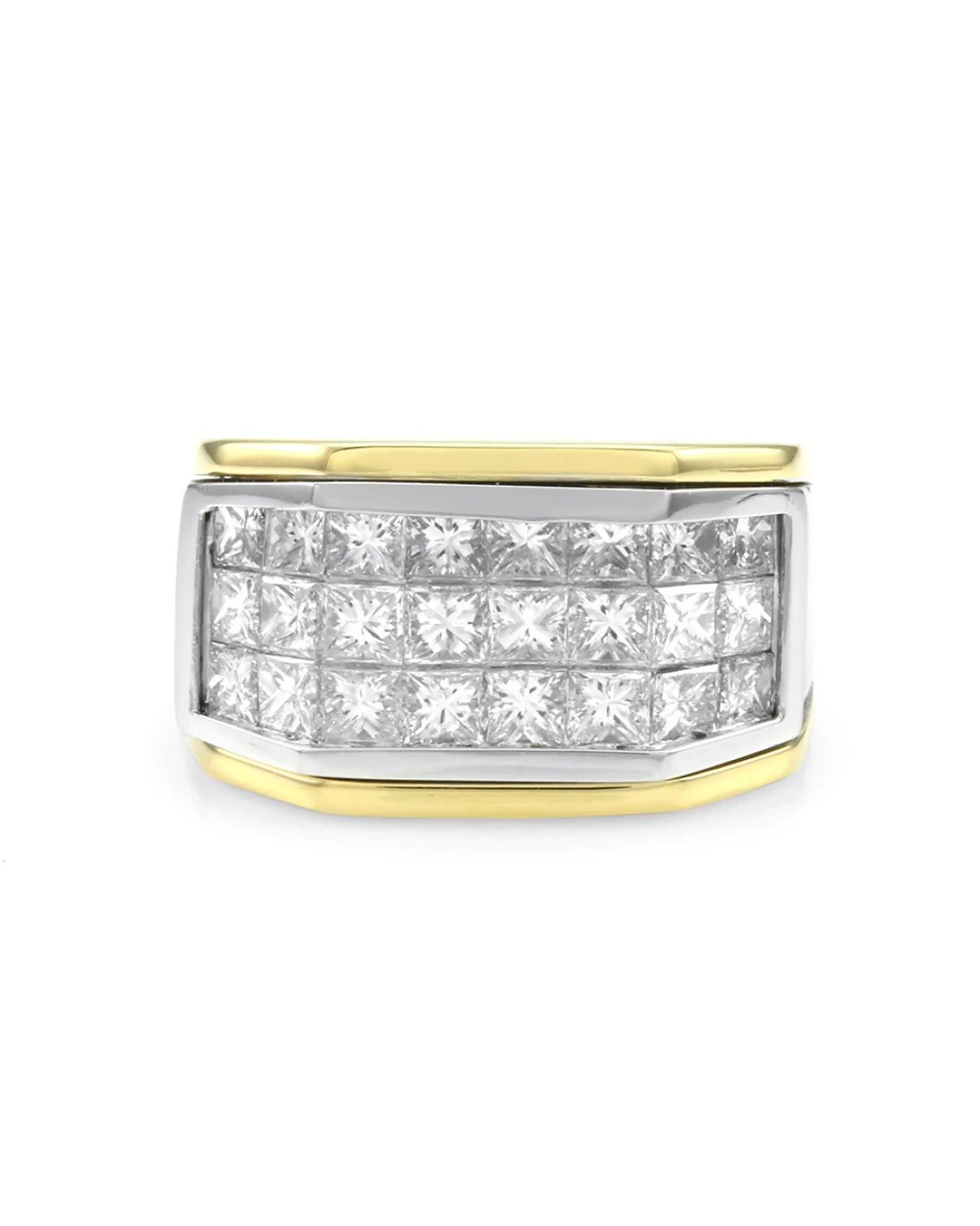 2.58ctw Invisible Set Princess Diamond Band Ring in Platinum & Gold - Image 2