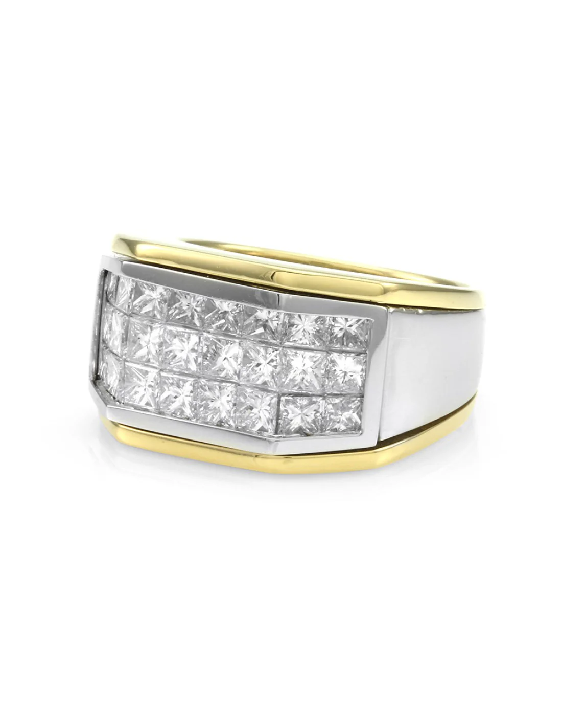 2.58ctw Invisible Set Princess Diamond Band Ring in Platinum & Gold - Image 3