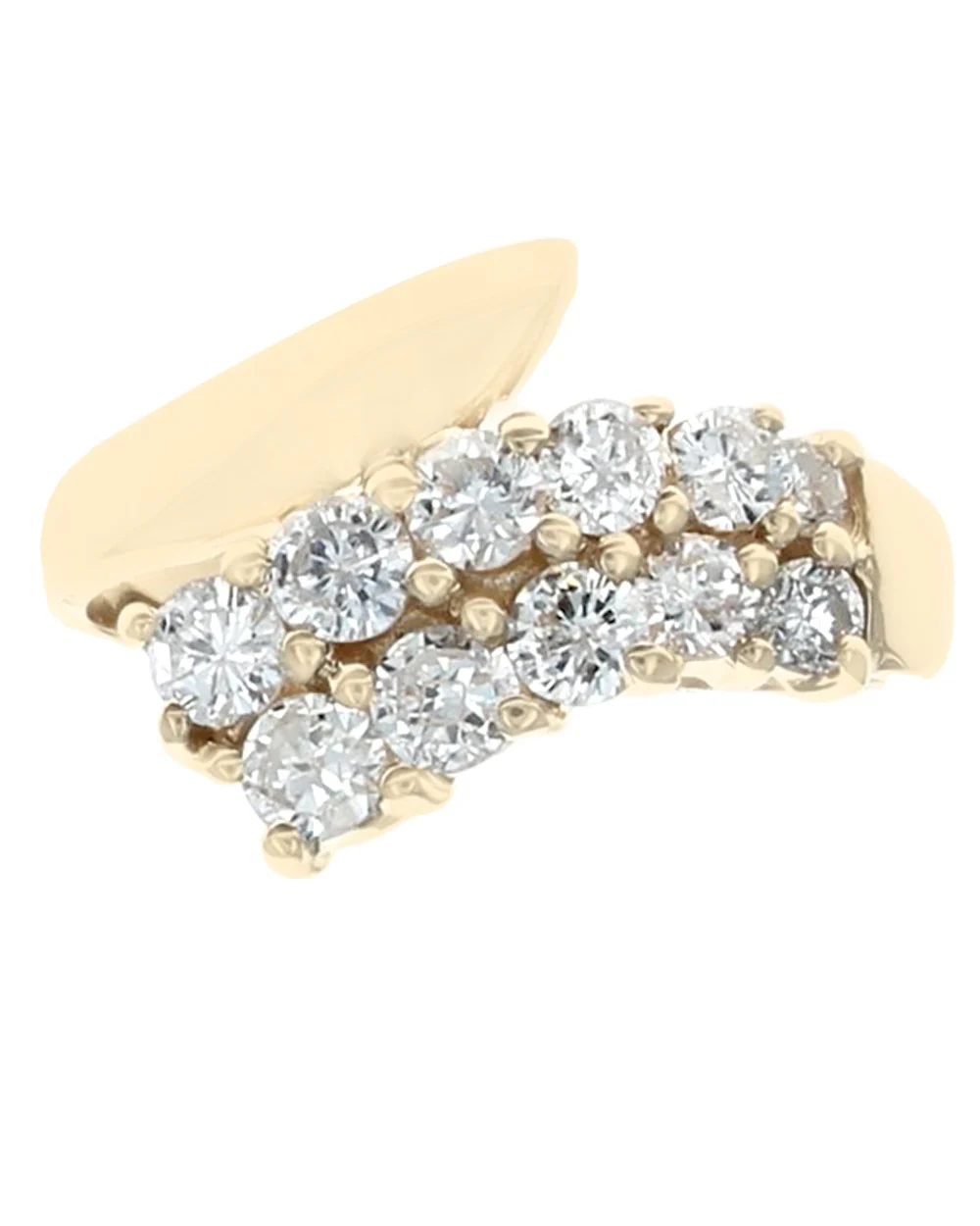 2 Row Diamond Bypass Ring - Image 2