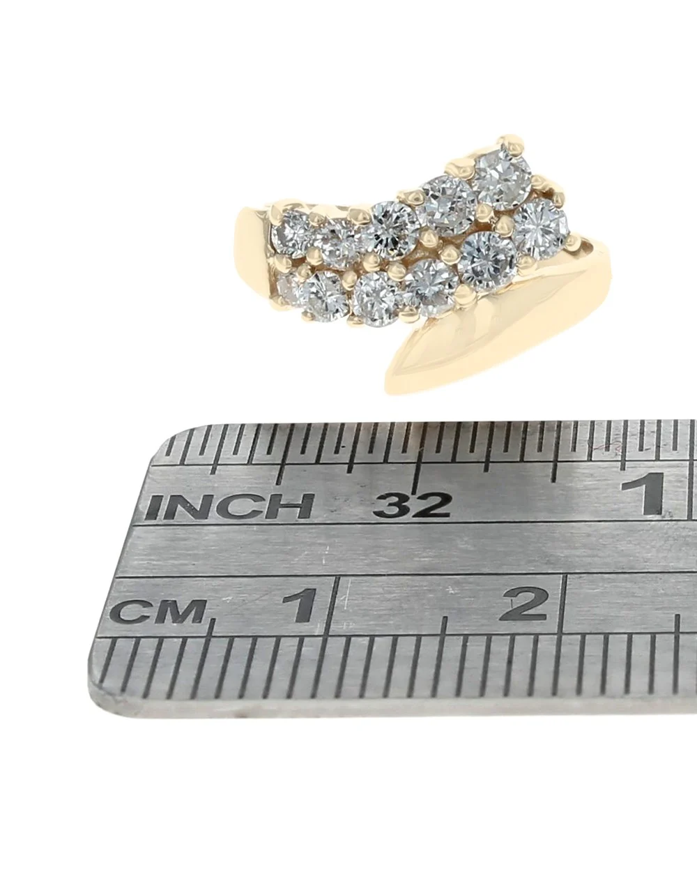 2 Row Diamond Bypass Ring - Image 3