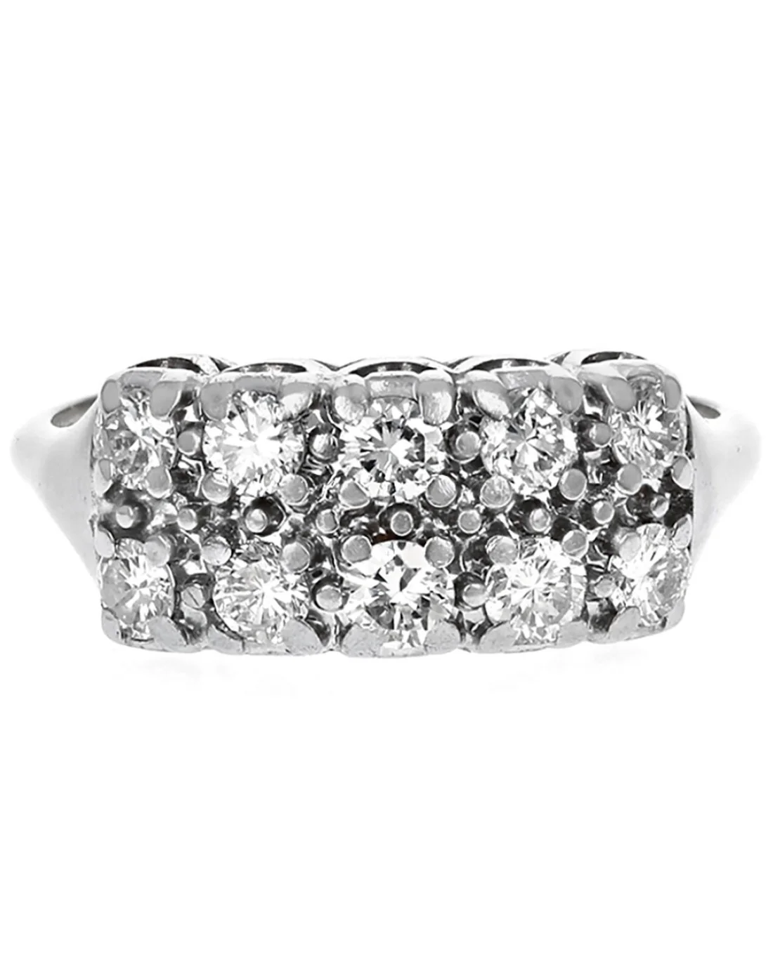 2 Row Diamond Rectagular Top Ring - Image 2