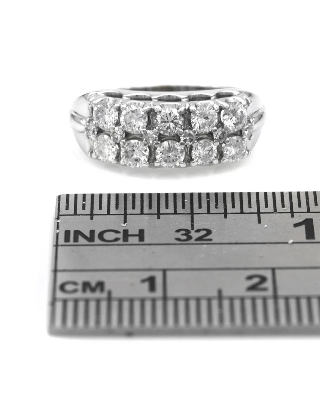 2 Row Diamond Ring in White Gold - Image 3