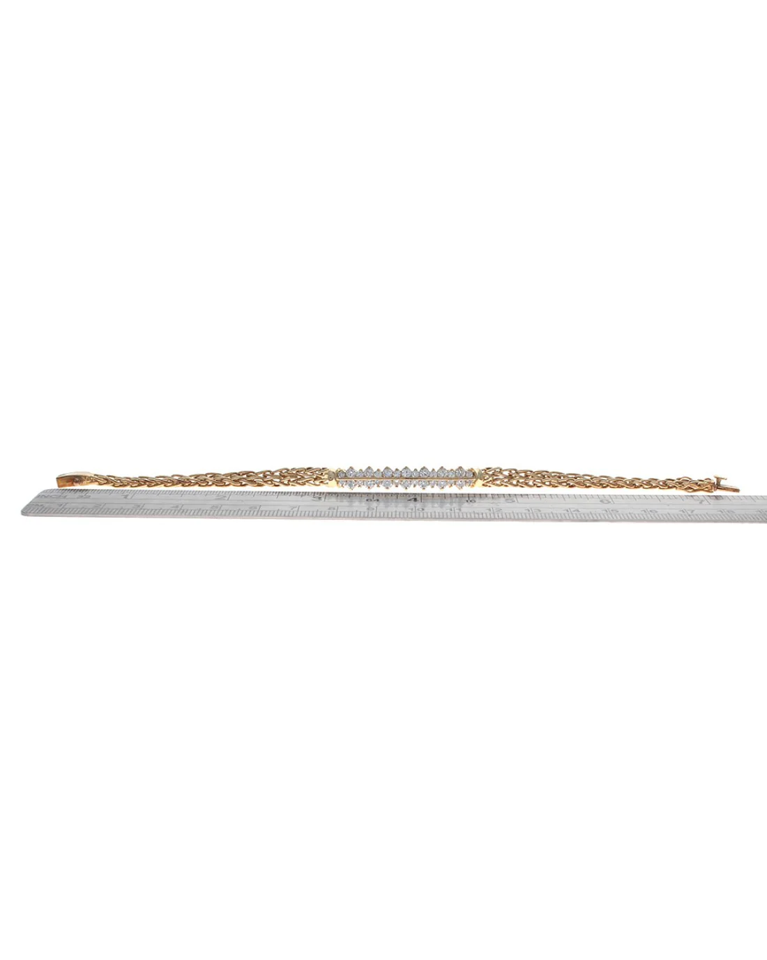 2 Row Diamond Station Chain Bracelet - Image 3