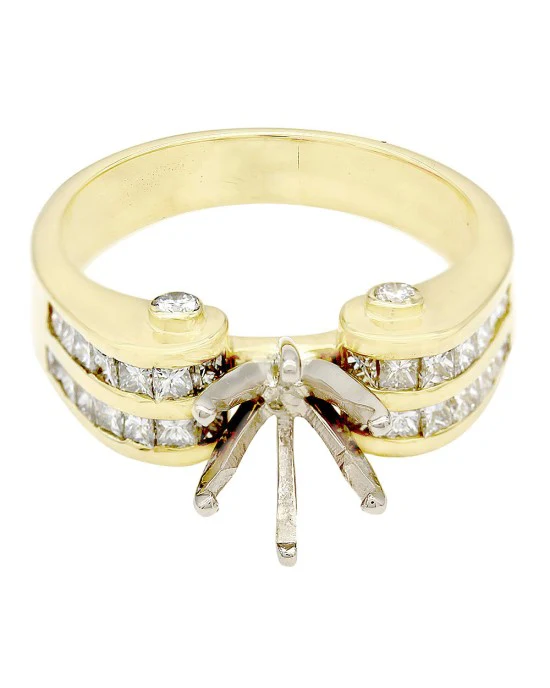 2 Row Princess and Round Diamond Mounting - Image 2