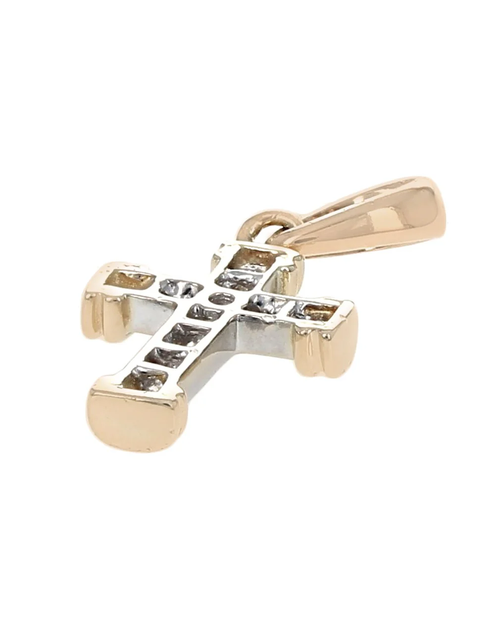 2 Tone Diamond Minature Cross - Image 2