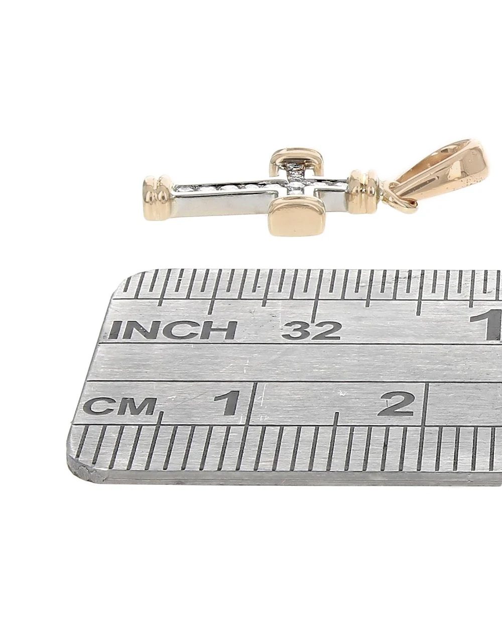 2 Tone Diamond Minature Cross - Image 3