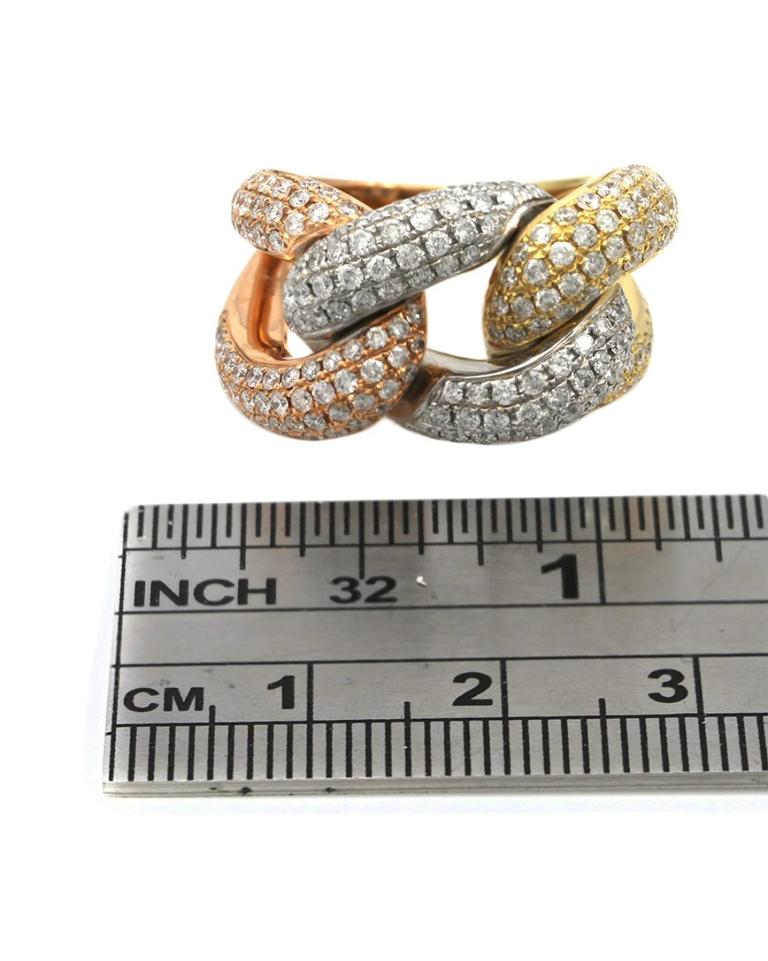 2 Tone Diamond Open Entwined Ring - Image 3
