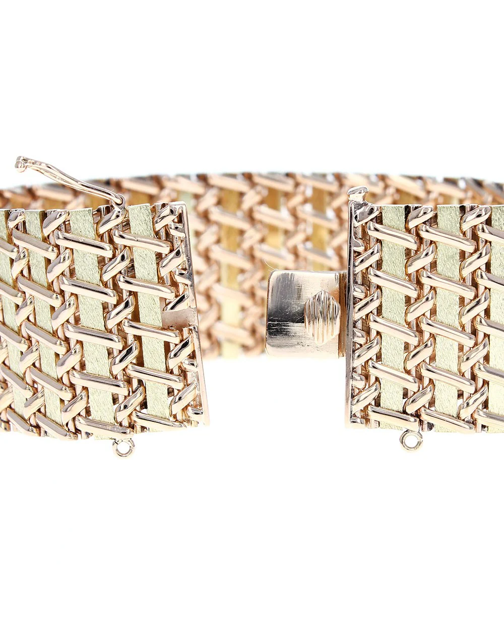 2 Tone Wide Weave Bracelet - Image 2