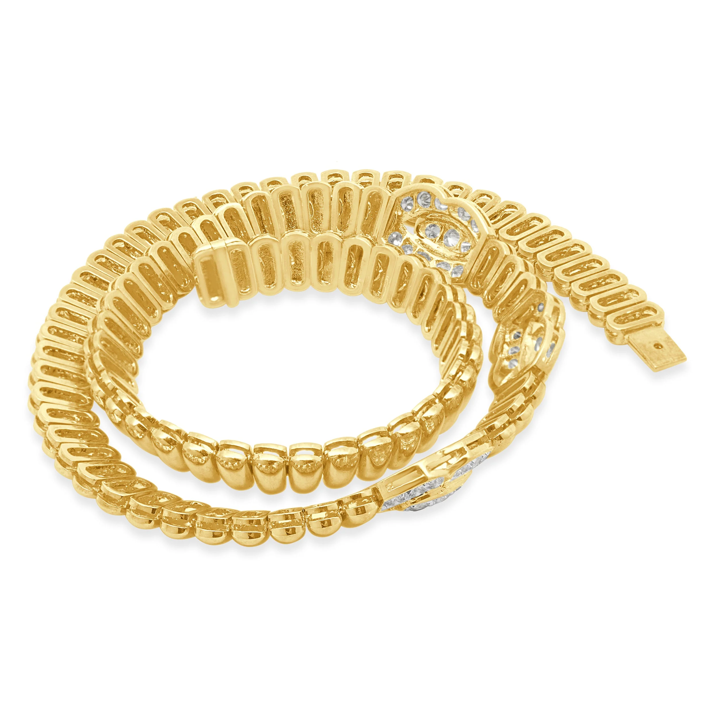 22 Karat Yellow Gold Link Style Diamond Collar Necklace - Image 3