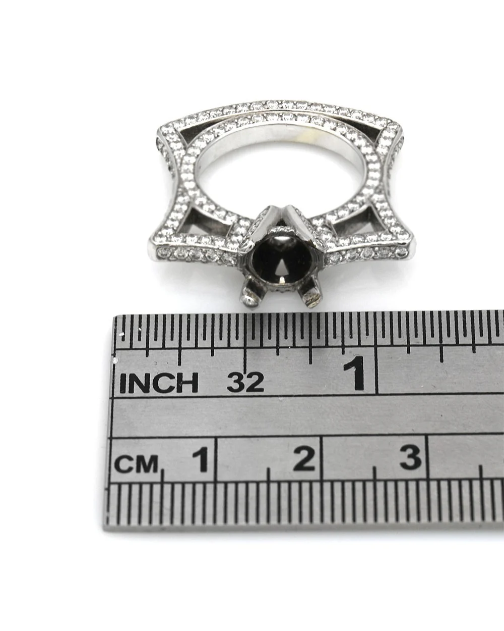 3.34ctw Diamond Flat Cut Out Semi Mount in White Gold - Image 3