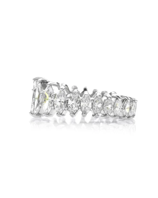 3.41ctw Marquise Cut Diamond Eternity Band/ Ring in Platinum SZ 7 - Image 3