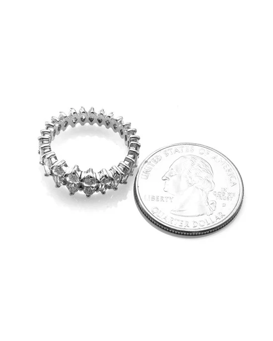 3.41ctw Marquise Cut Diamond Eternity Band/ Ring in Platinum SZ 7 - Image 6