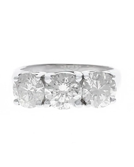 3.55ct 3 Stone Diamond Ring in White Gold - Image 2
