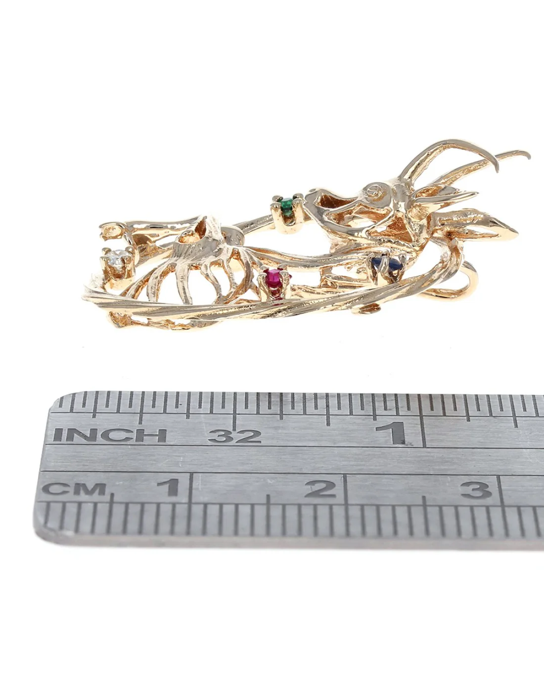 3 Dimensional Gazelle Open Pendant with Mixed Stones - Image 3