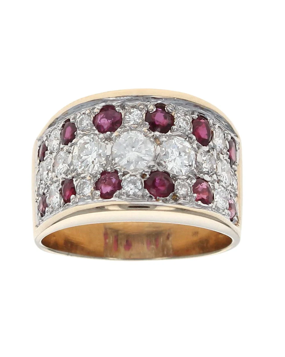 3 Row Alternating Ruby and Diamond Band - Image 2