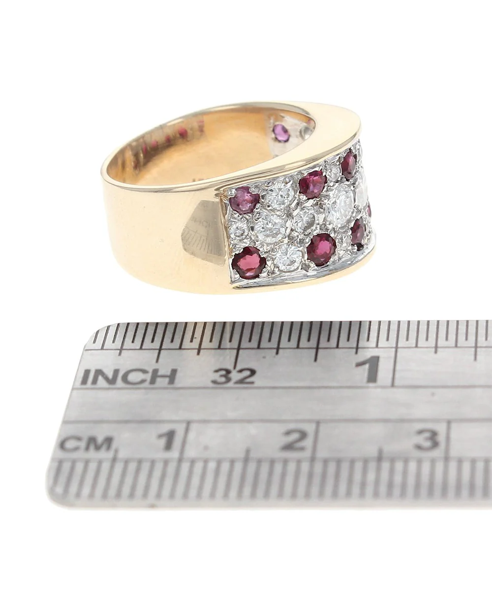 3 Row Alternating Ruby and Diamond Band - Image 3