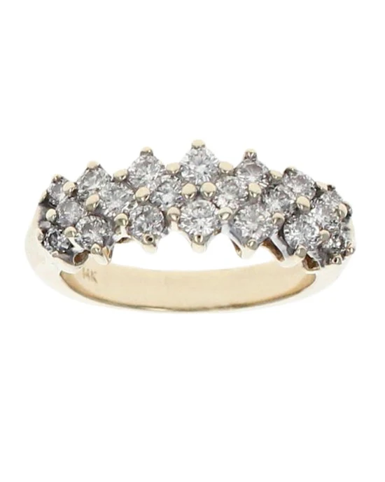 3 Row Diamond Band Ring - Image 2
