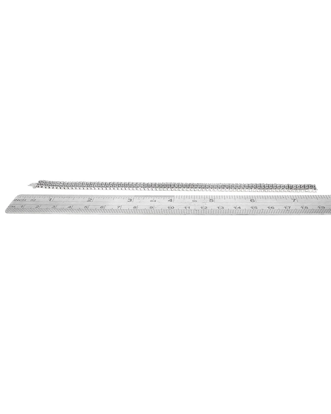 3 Row Diamond Bracelet in White Gole - Image 3