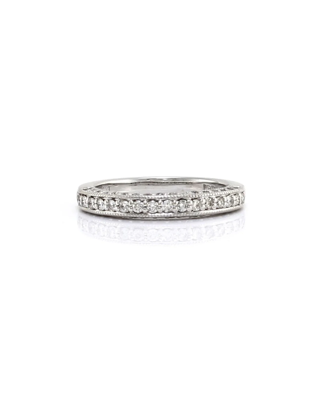 3 Row Diamond Pave Milgrain Band - Image 2