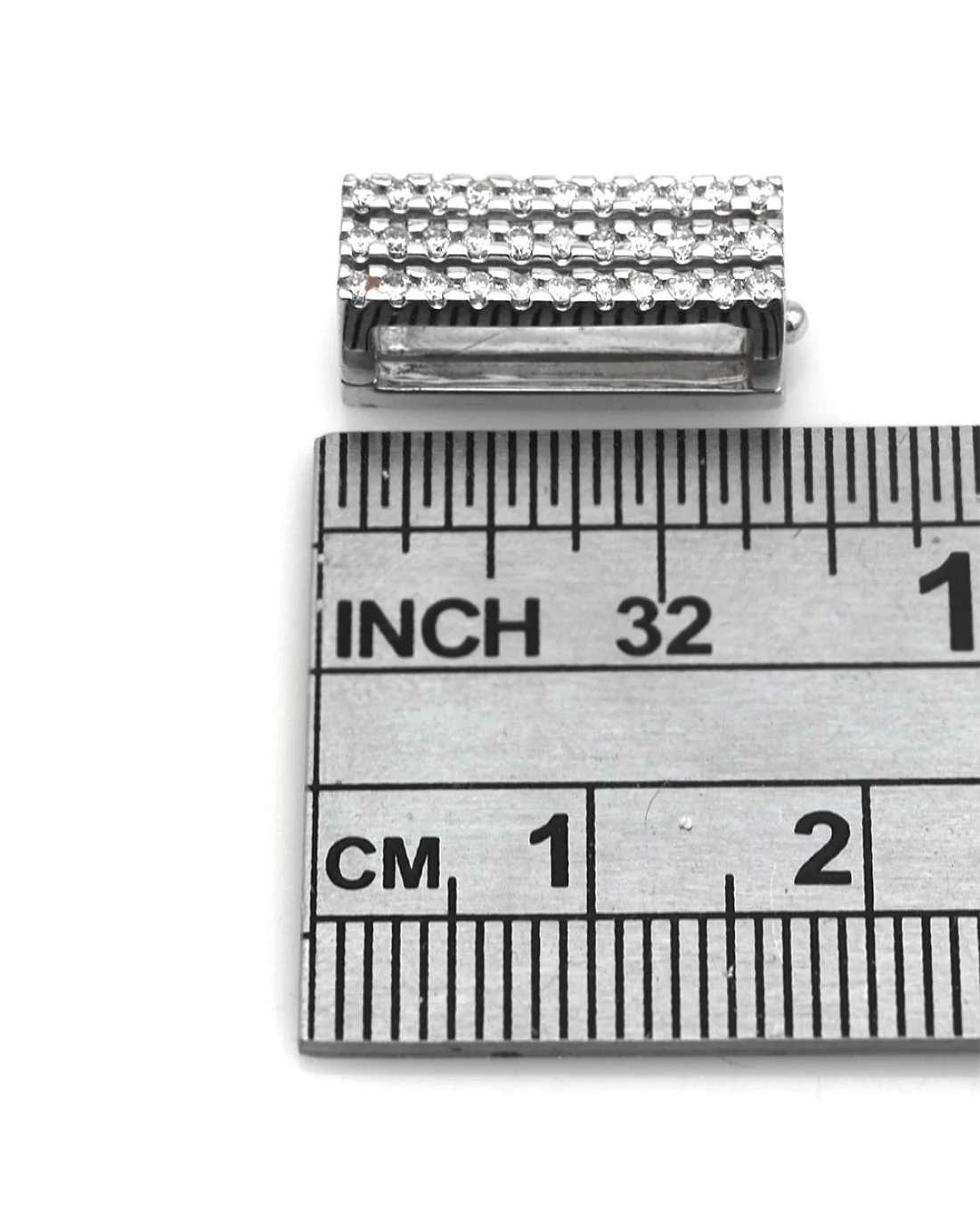 3 Row Diamond Rectangular Enhancer Pendant - Image 3