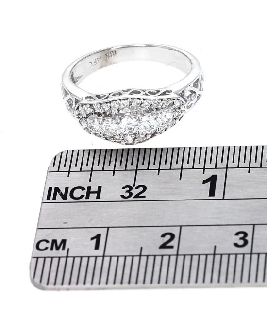 3 Row Diamond Ring in Gold - Image 3