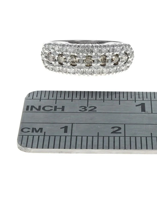 3-Row Diamond Tapered Band in White Gold - Image 3