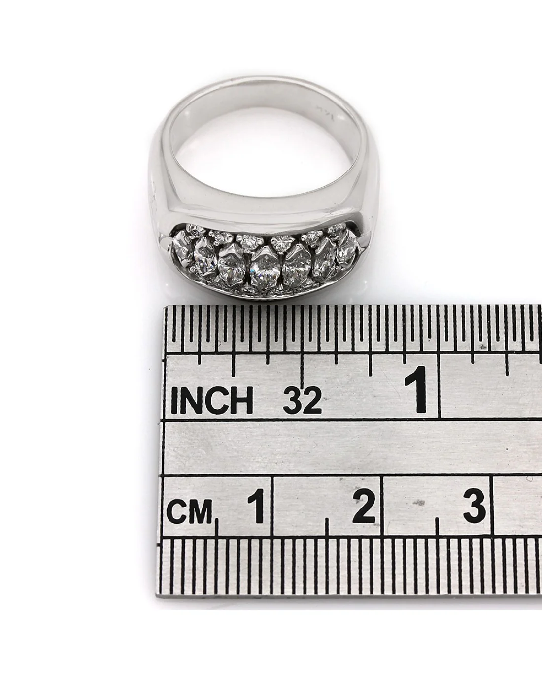 3 Row Marquise and Round Diamond Ring - Image 3
