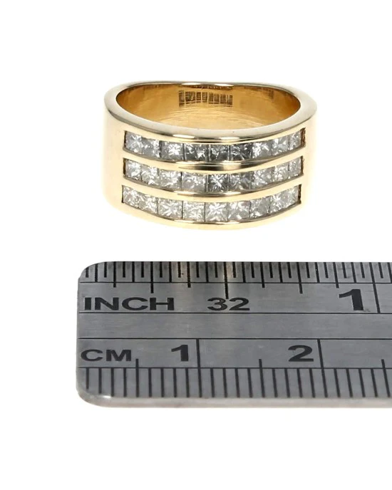 3 Row Princess Diamond Band - Image 3