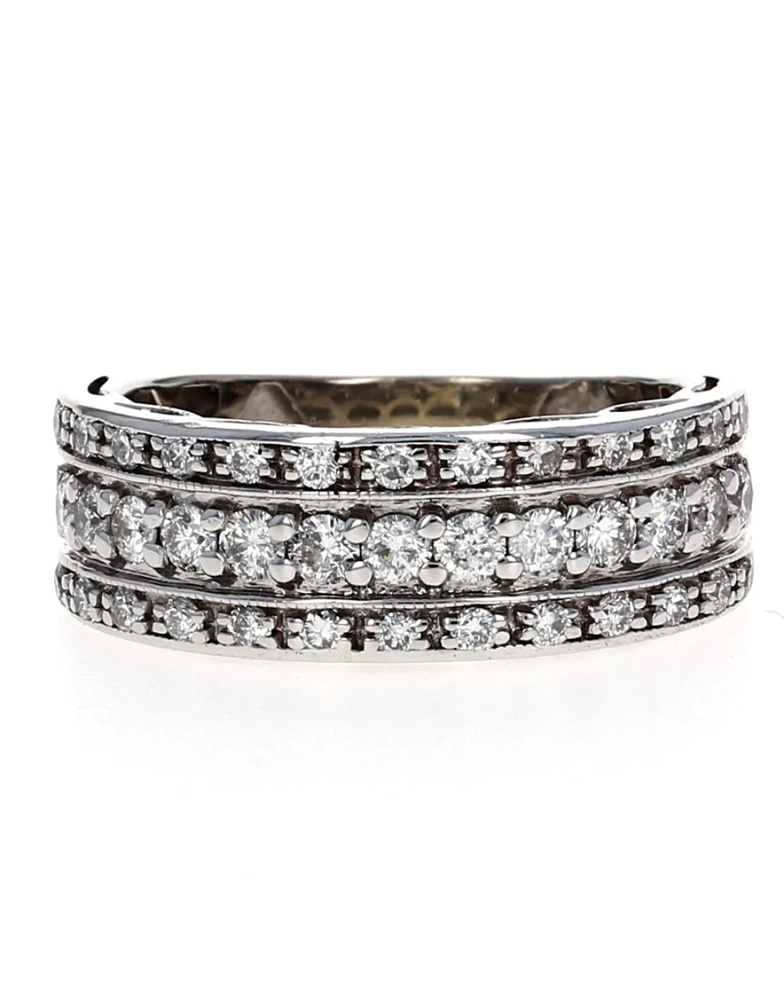 3 Row Round Diamond Tapered Band - Image 2