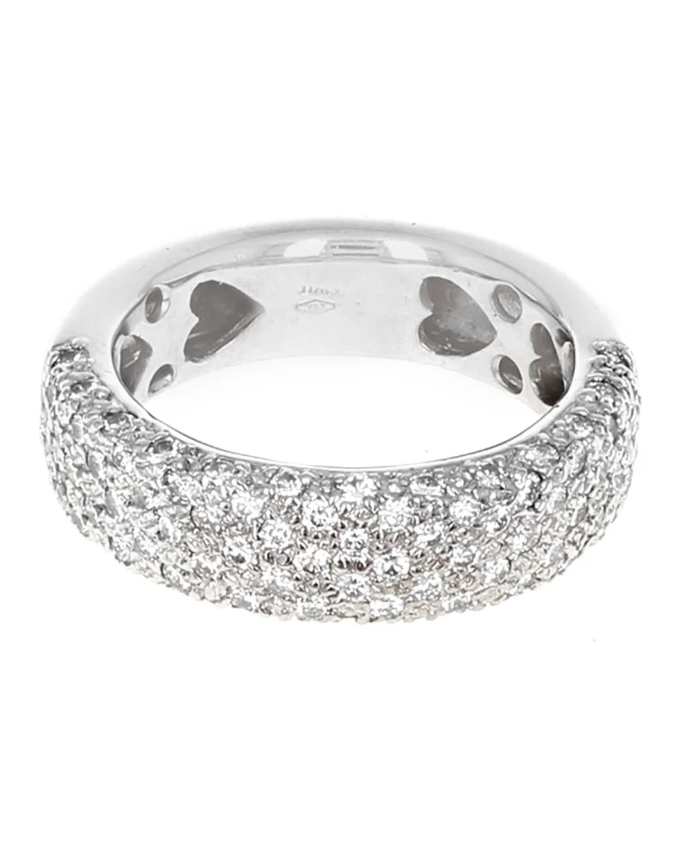 3 Sided Diamond Pave Band Ring in White Gold - Image 2