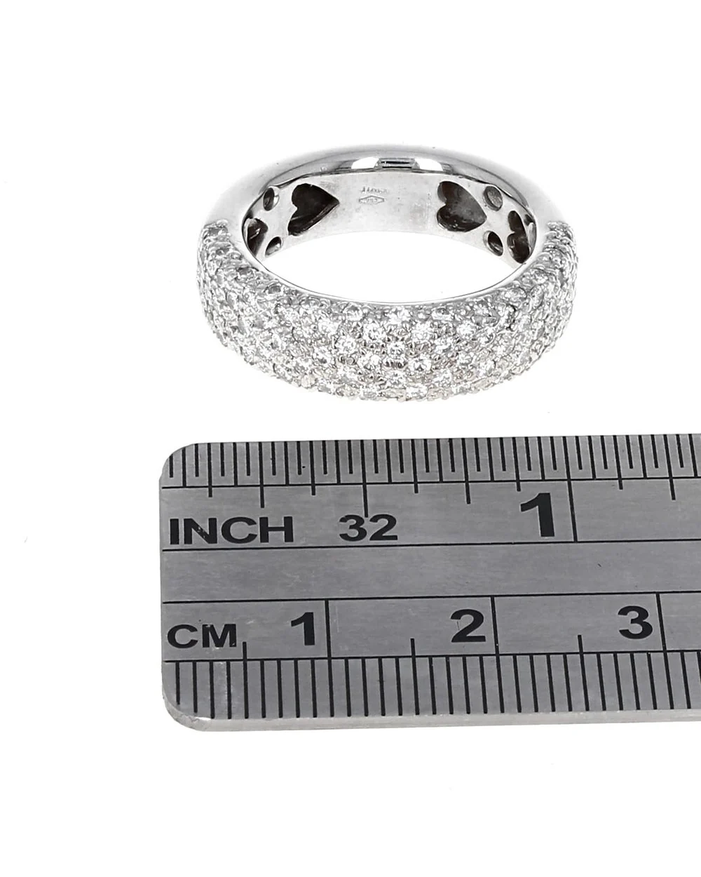 3 Sided Diamond Pave Band Ring in White Gold - Image 3