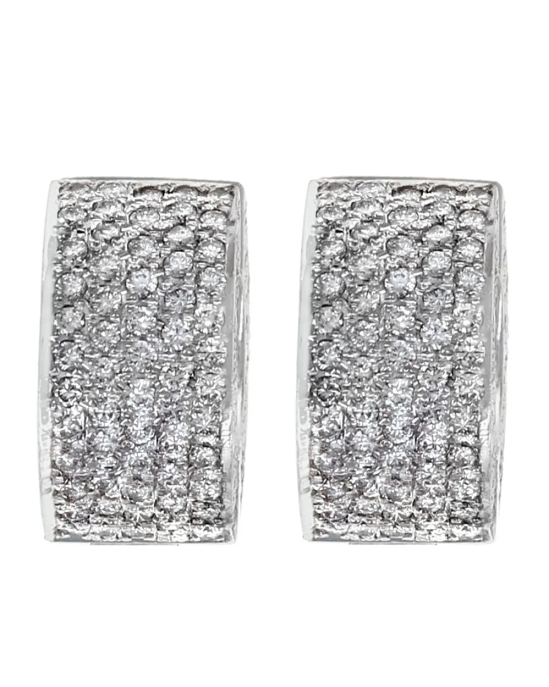 3 Sided Diamond Pave Huggie Earrings - Image 2