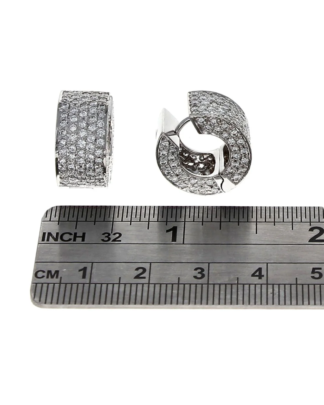 3 Sided Diamond Pave Huggie Earrings - Image 3