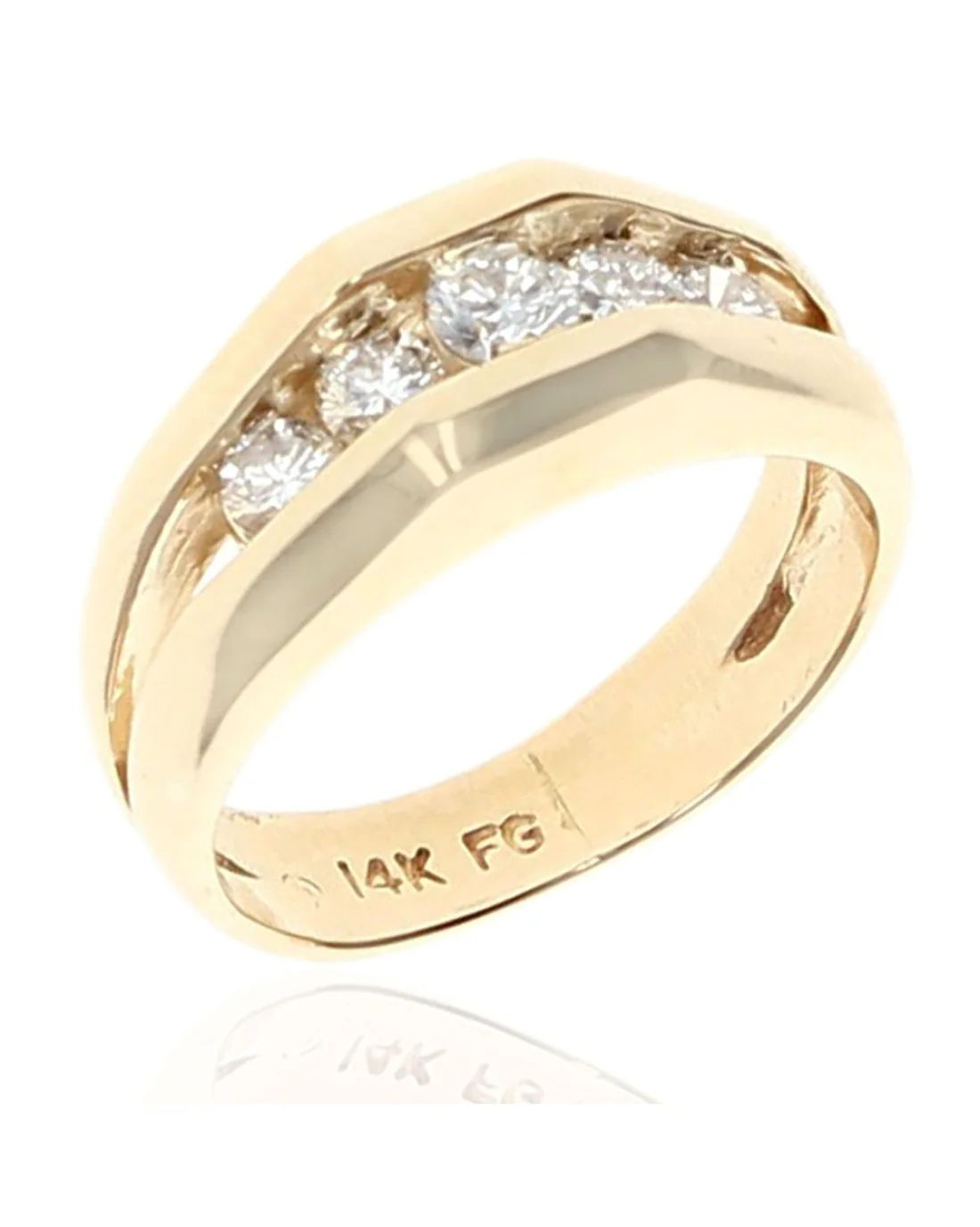 3 Sided Diamond Ring in Gold