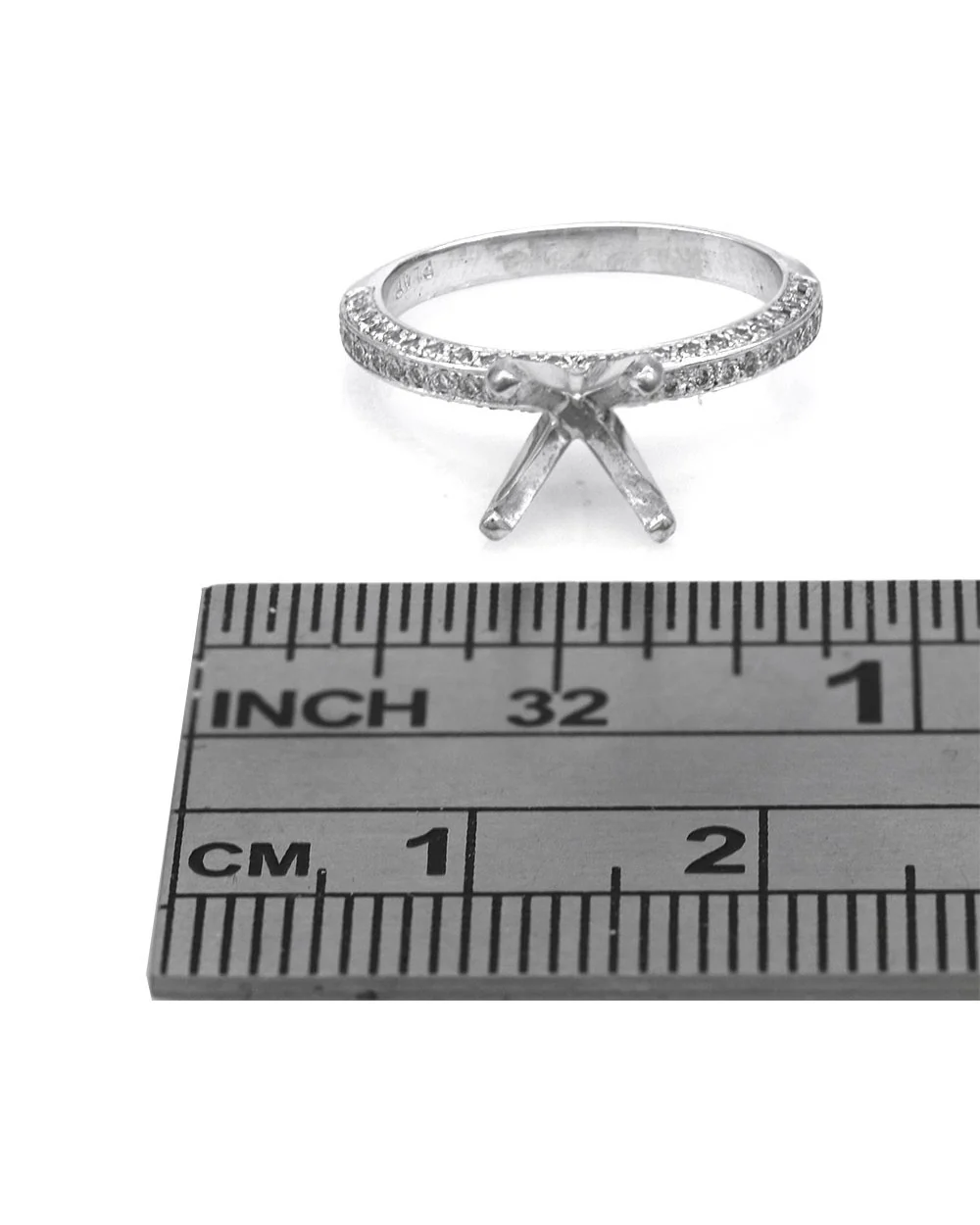 3 Sided Diamond Semi Mounting in Platinum - Image 3