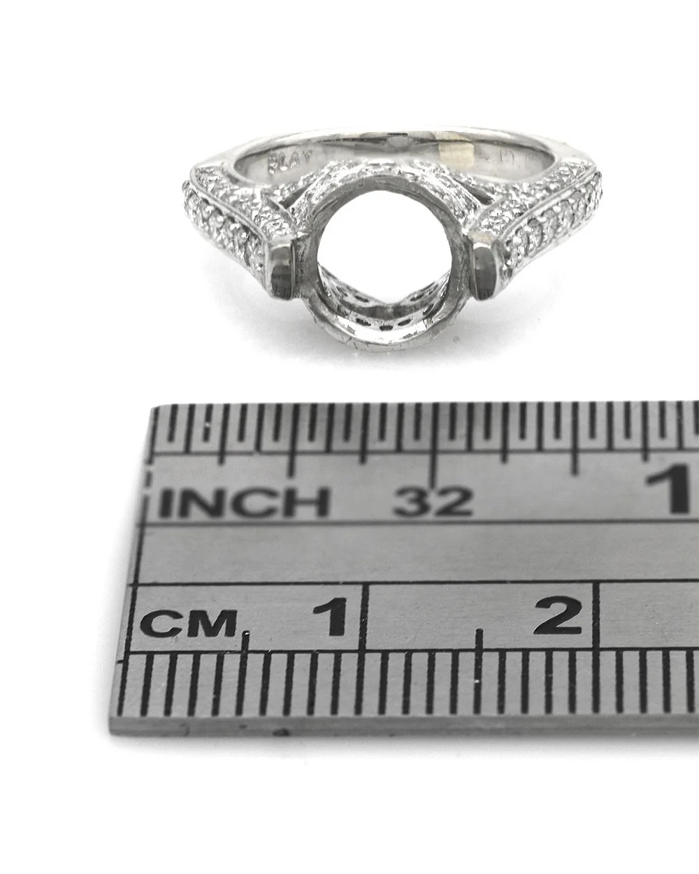 3 Sided Diamond Semi Mounting in Platinum - Image 3