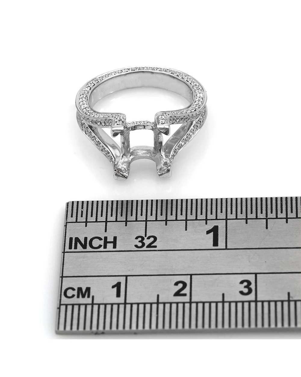 3 Sided Diamond Semi Mounting in White Gold - Image 3