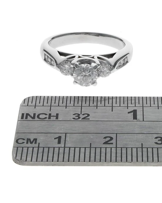 3 Stone Diamond Engagement Ring in White Gold - Image 3