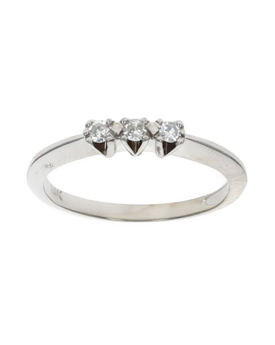 3 Stone Diamond Knife Edge Band Ring - Image 2