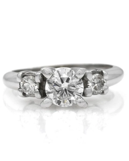 3 Stone Diamond Ring in White Gold - Image 2