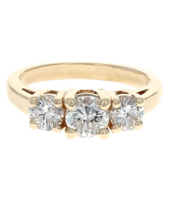 3-Stone Diamond Ring in Yellow Gold - Image 2