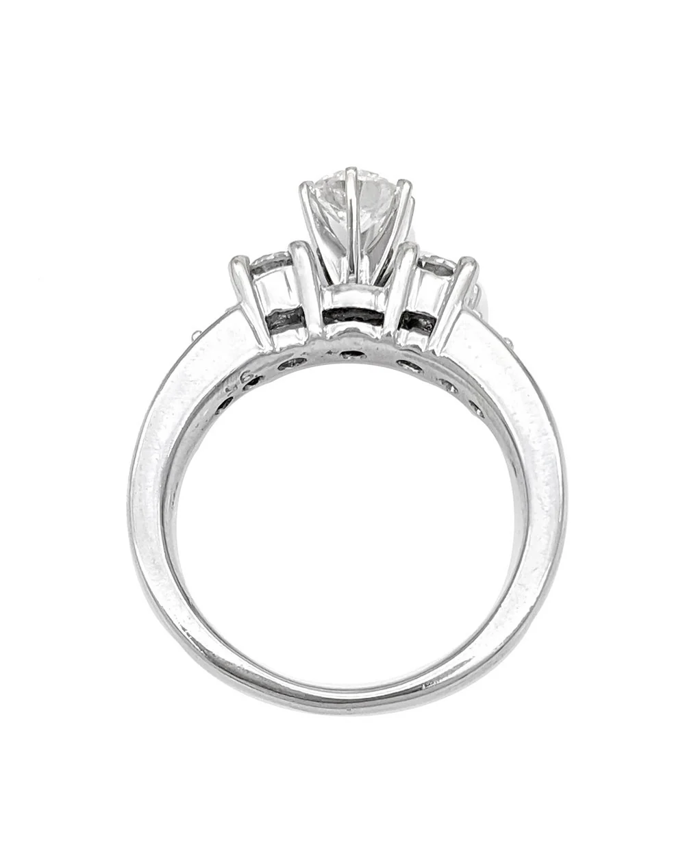 3 Stone Diamond Ring with Diamond Accents - Image 3